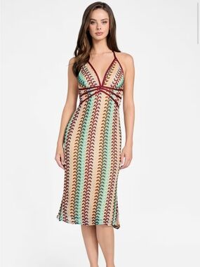 NWT - Guess Multi-Color Strappy V-Neck knit Dress - Medium